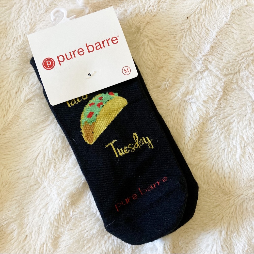 Pure Barre “Taco Tuesday” sticky socks NWT